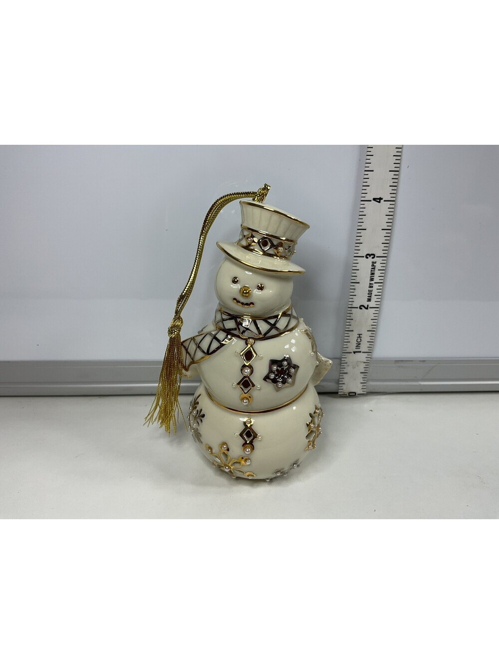 Lenox Florentine And Pearl Snowman Ornament